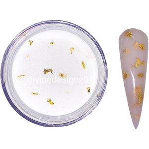 Gold Leaf Acrylic Nail Powder , Milky White Acrylic, Glitter acrylic powder, best glitter acrylic powder, glitter acrylic powder for acrylic nails, glitter nail dip, glitter nail dipping powder, acrylic powder