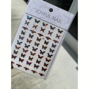 purple blue holographic butterfly nail stickers, butterfly nail decals , nail supplies near me, nail supplies jacksonville nc, nail supply store jacksonville nc