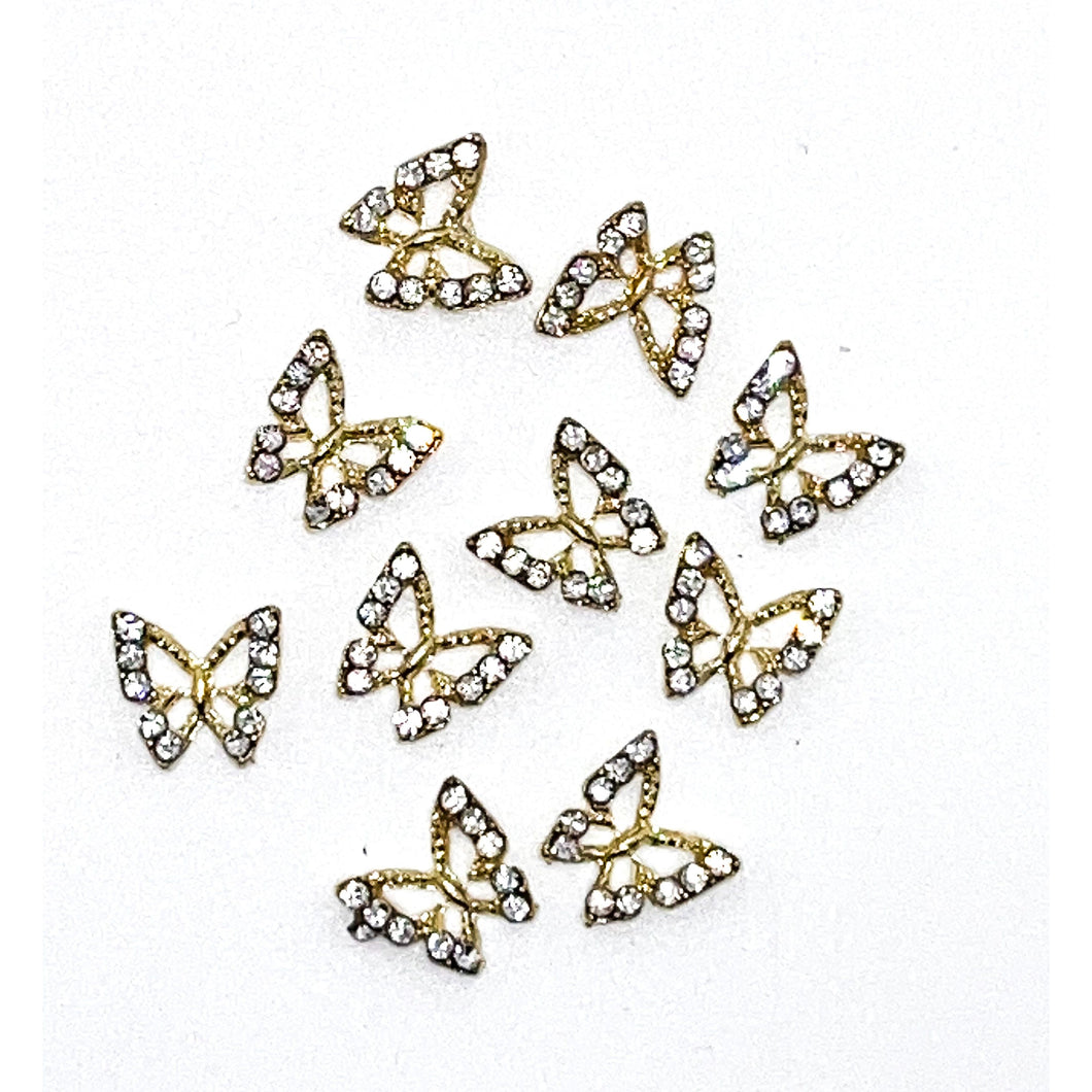 10 PCs Butterfly Nail Charms