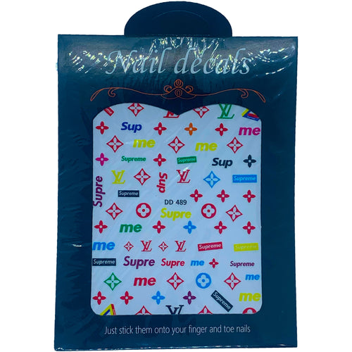 colorful lv nail stickers